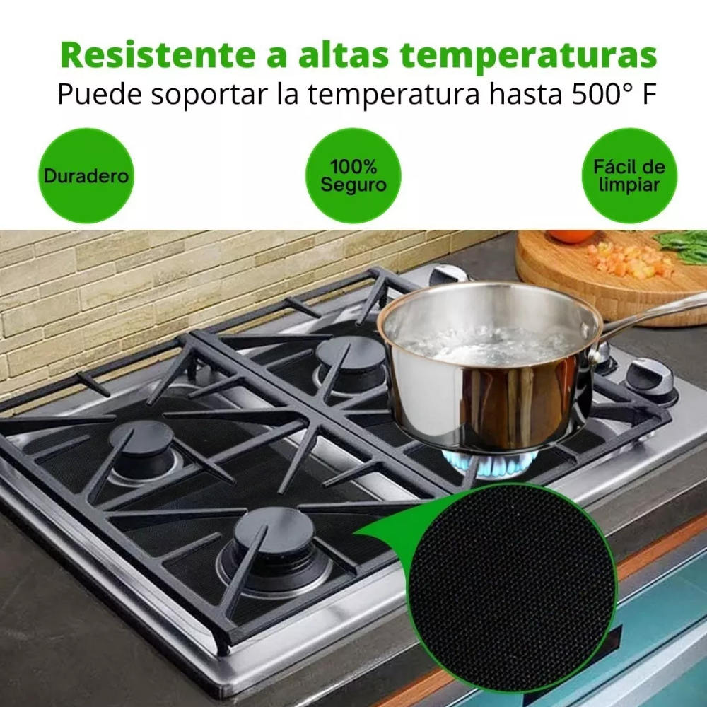 4 Protectores De Quemador De Cocina