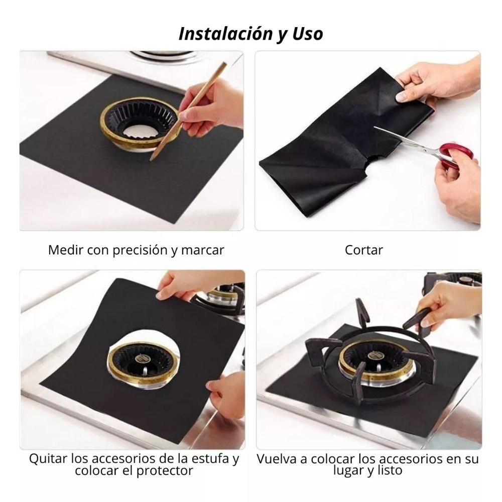 4 Protectores De Quemador De Cocina